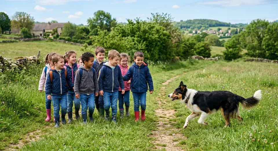 Border collie troupotage enfants