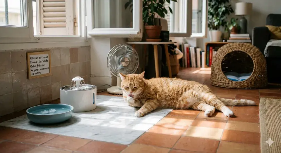 prévention coup de chaleur chez le chat